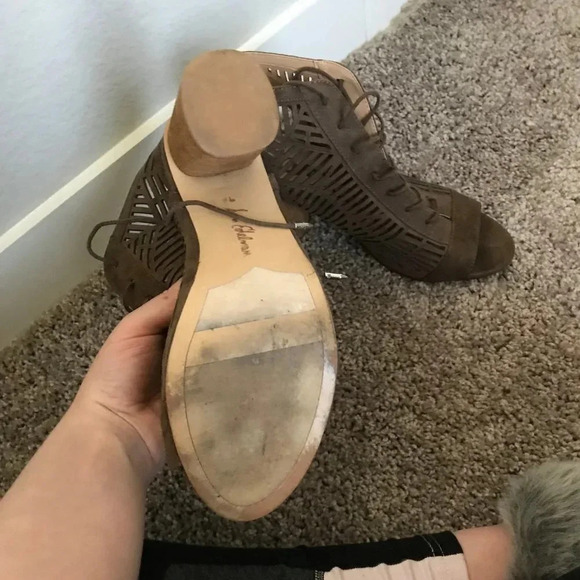 Sam Edelman Taupe Rocco Cage Heels - Picture 4 of 5